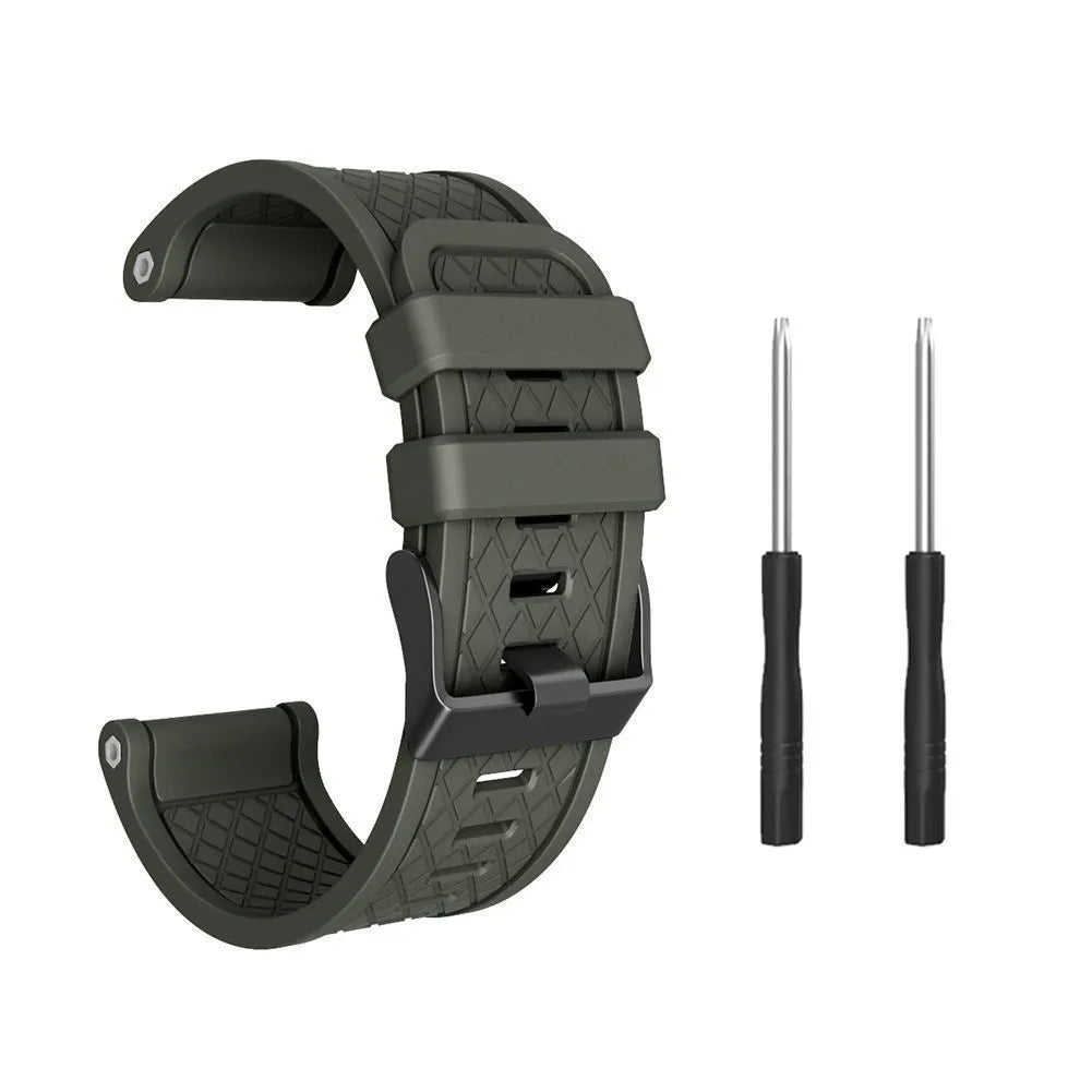 Jiaming 26mm silicone watch strap with stainless steel buckle in multiple colour options