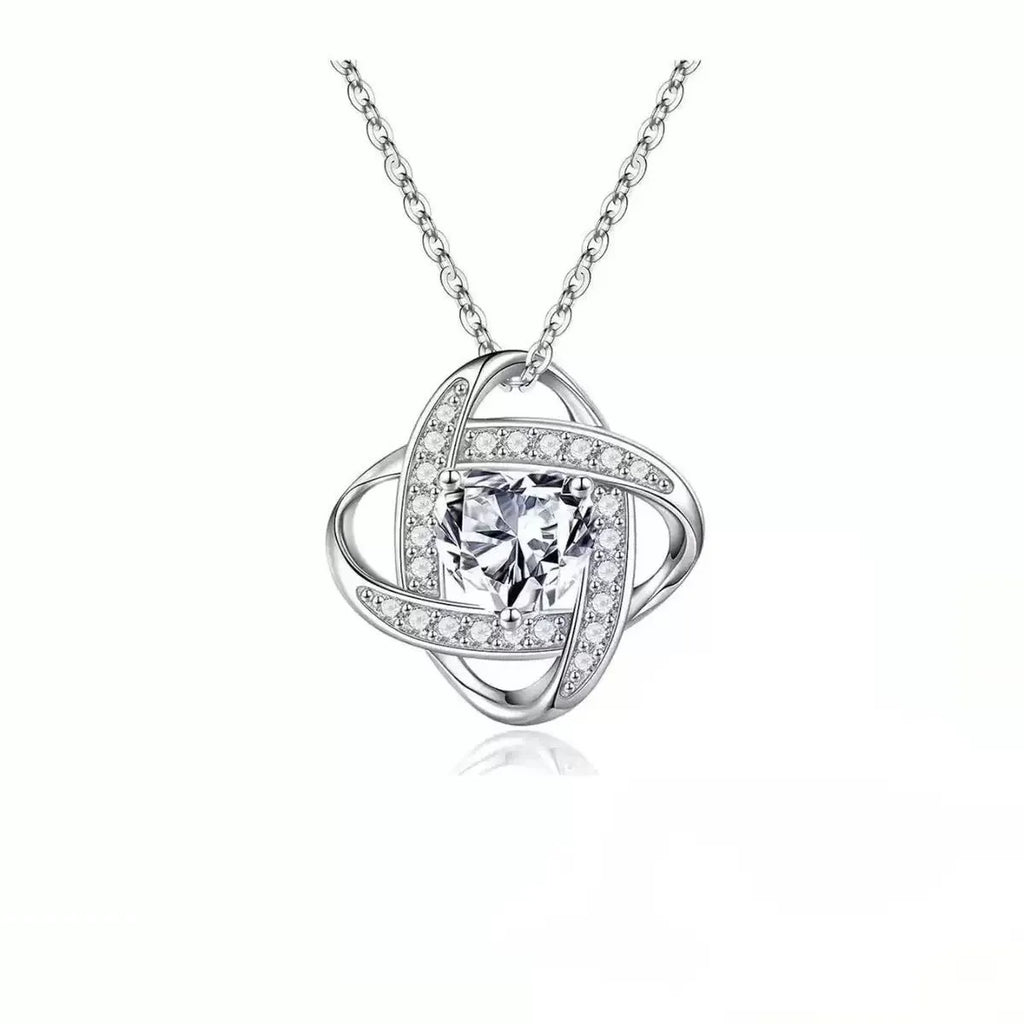 Women's heart necklace with electroplated copper pendant in platinum colours on Tibetan silver chain