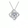 Women's heart necklace with electroplated copper pendant in platinum colours on Tibetan silver chain