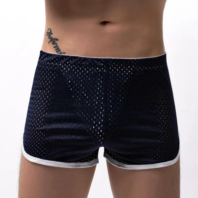Men's three-point cotton boxer shorts in multiple colours with mid-waist design
