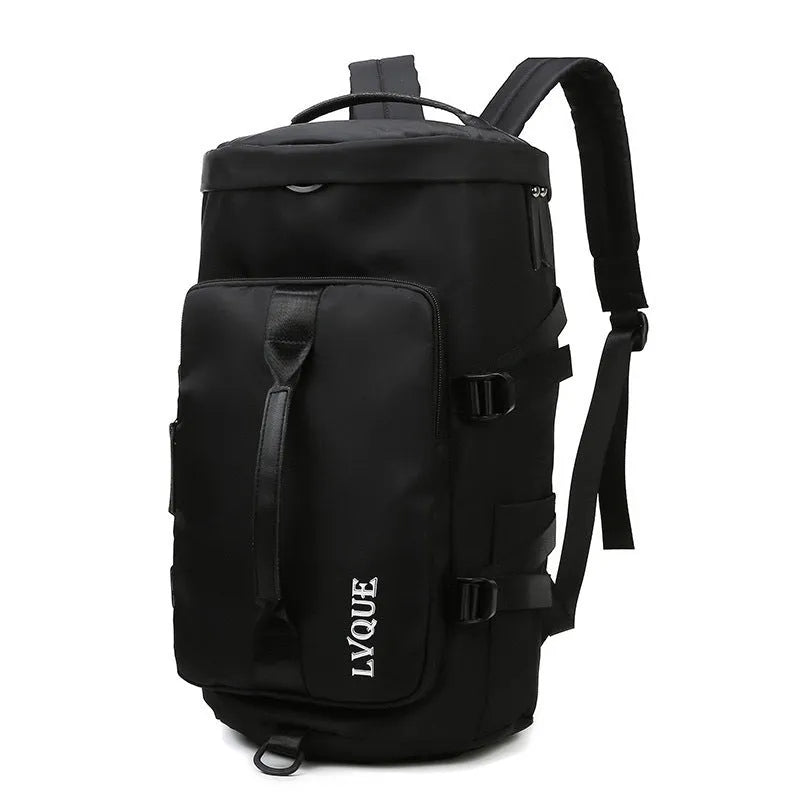 Waterproof nylon gym backpack with separate shoe compartment and combination lock in multiple colour options