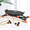 Black mini fitness skiing machine JS101A model with elastic hand straps for indoor exercise