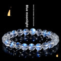 Blue Moonlight natural crystal bracelet with hand-ground beads in cream body colour
