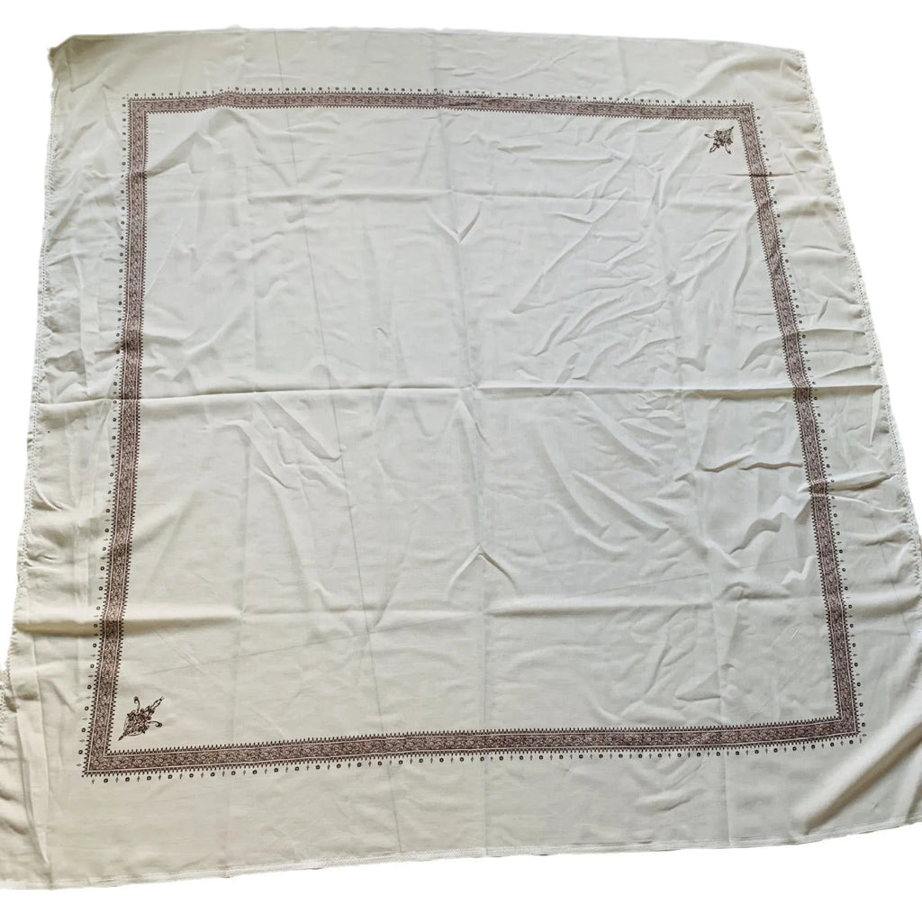 Printed square polyester scarf showing 138x138cm dimensions in multiple colour options