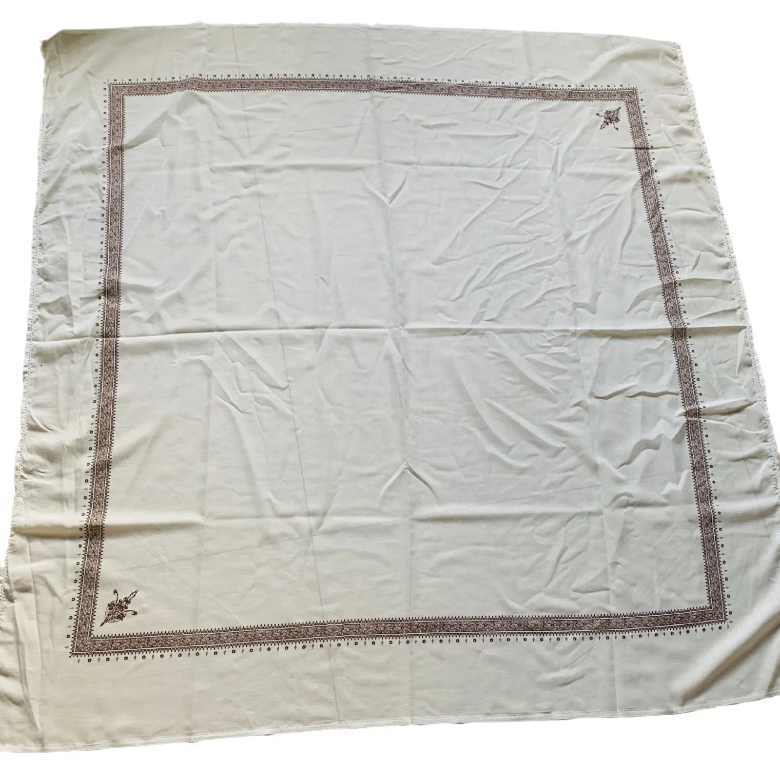 Printed square polyester scarf showing 138x138cm dimensions in multiple colour options