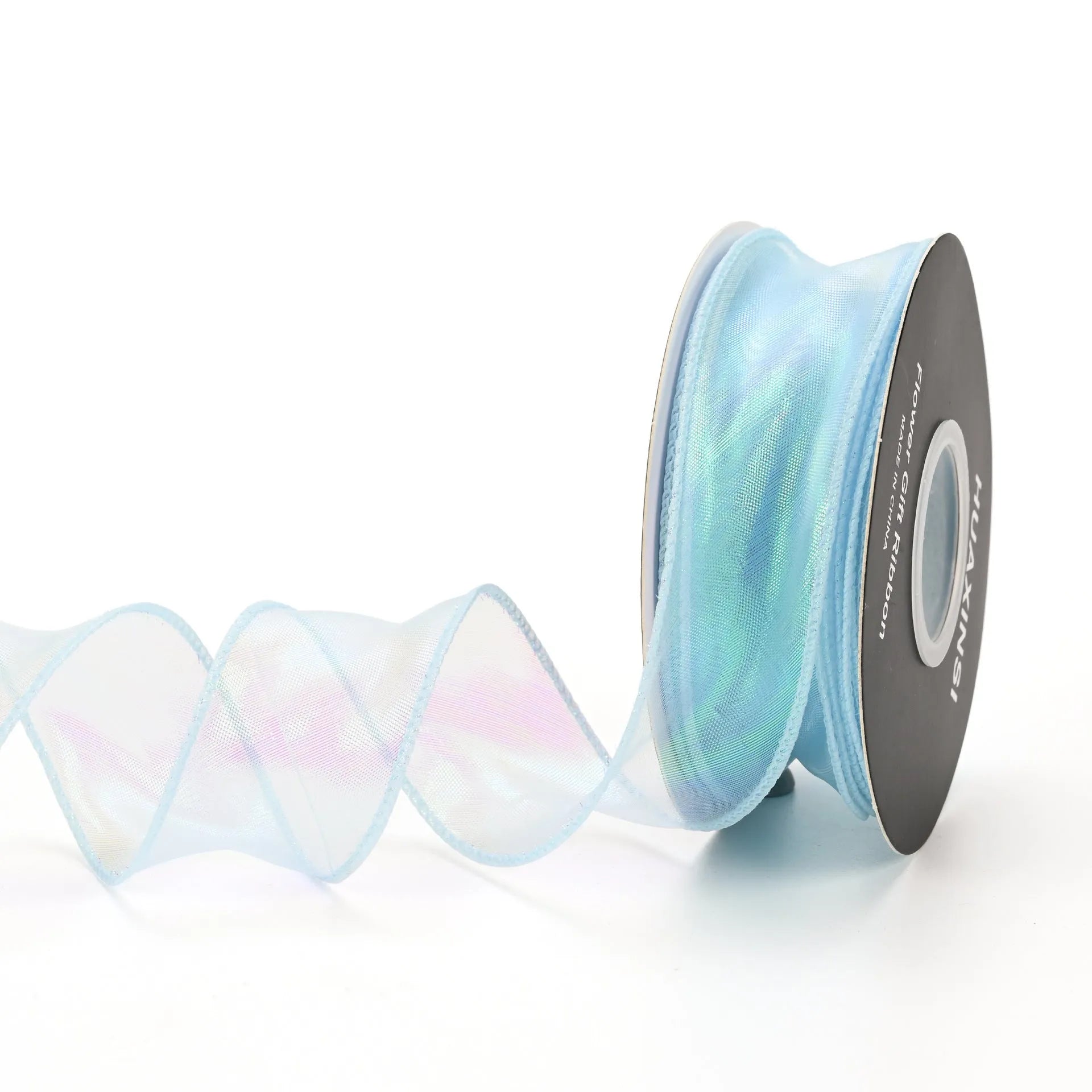 Fishtail yarn ribbon with colourful wave pattern in 4cm width for floral arrangements