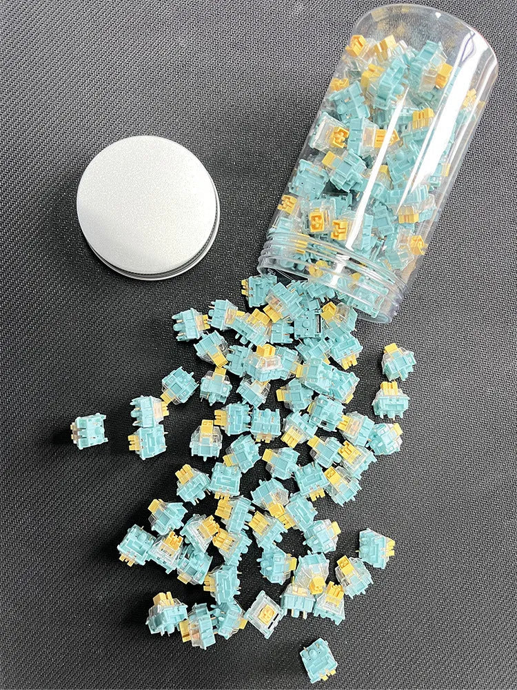 36 Sea Salt Lemon coloured mechanical keyboard switches with silent linear design for hot-swap keyboards