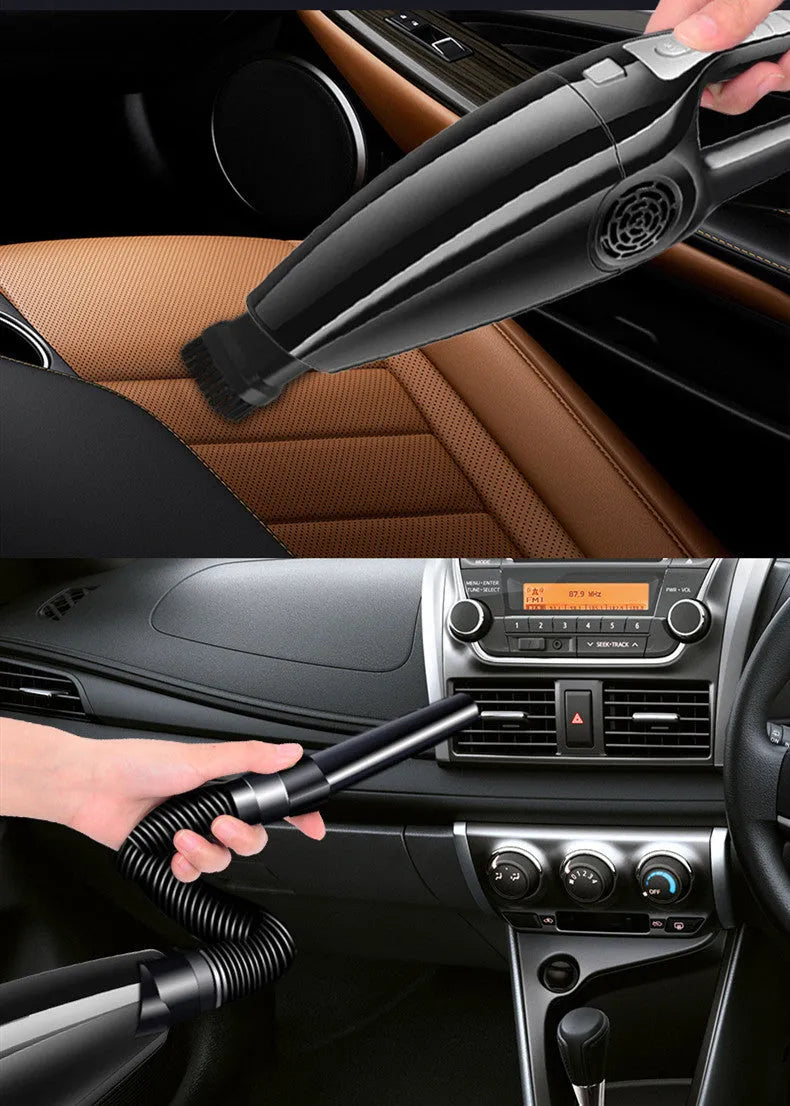 Hypa 8th generation black and orange handheld car vacuum cleaner with 12V plug.