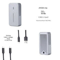 Aluminium alloy 10Gbps SSD enclosure with dual protocol support measuring 52mm x 28mm x 10mm