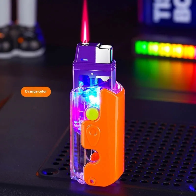 Colourful luminous radish design wind-resistant lighter in green, orange, or purple.
