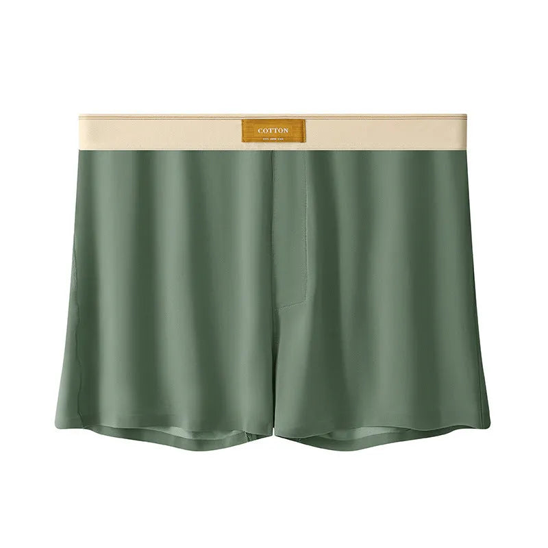 Men's ice silk underwear three-pack showing loose fit and solid colour options