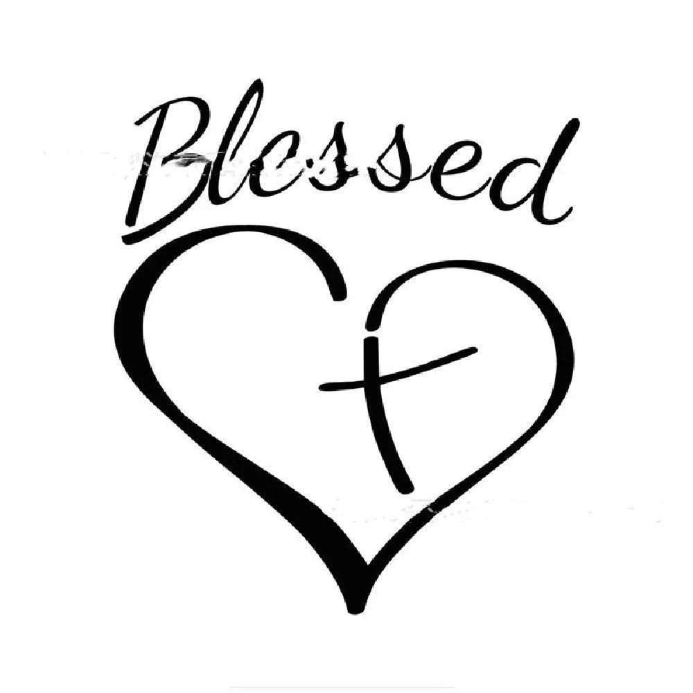 Faith Hope Love text inside a heart shape on a black, white, and red vinyl sticker.