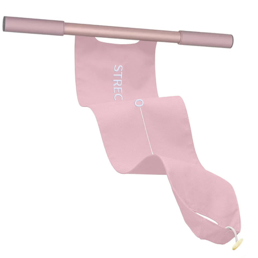Yoga stretching tool for shoulder, back and hip exercises in grey or pink colour