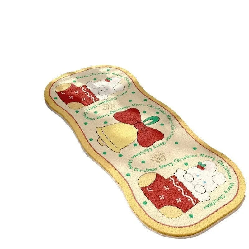Imitation cashmere Christmas carpet decoration with festive pattern in various size options