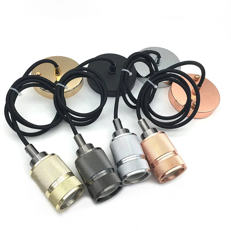 Retro DIY ceiling light chandelier assembly with electroplating aluminium holder in multi-colour options