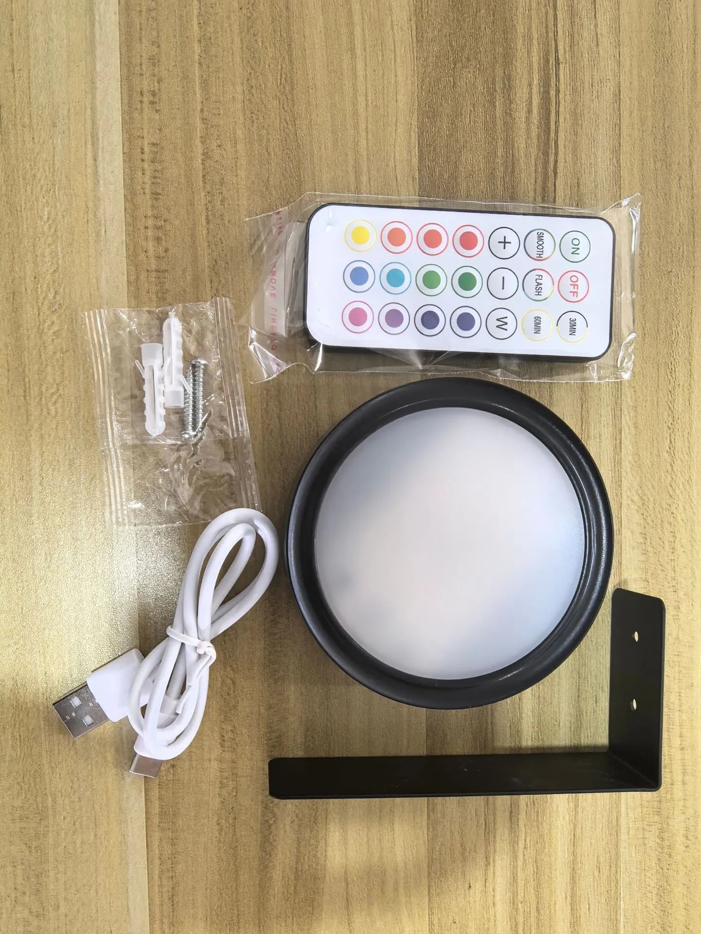 Black wireless magnetic LED painting lamp with remote control for 13-colour RGB lighting