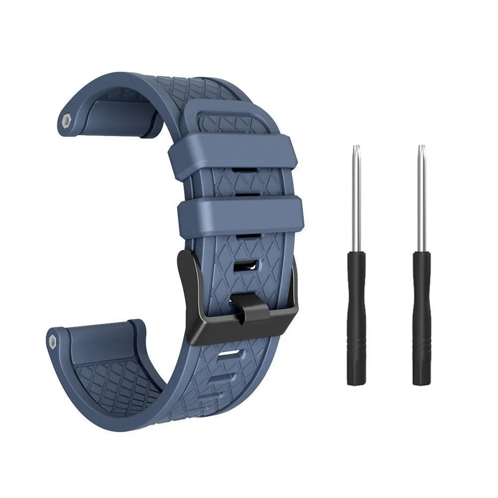 Jiaming 26mm silicone watch strap with stainless steel buckle in multiple colour options