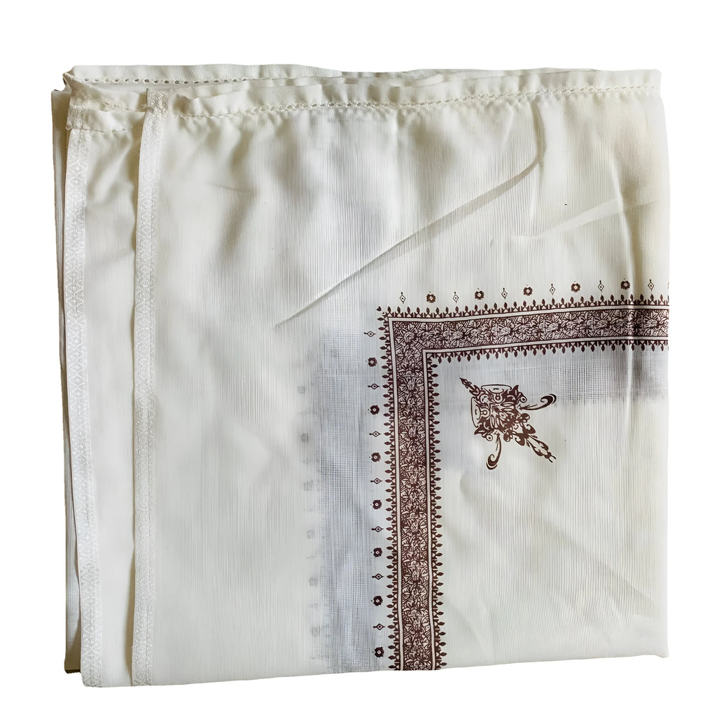 Printed square polyester scarf showing 138x138cm dimensions in multiple colour options