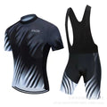 A short-sleeved cycling jersey and pants set for men and women, shown in one of seven available colour styles.