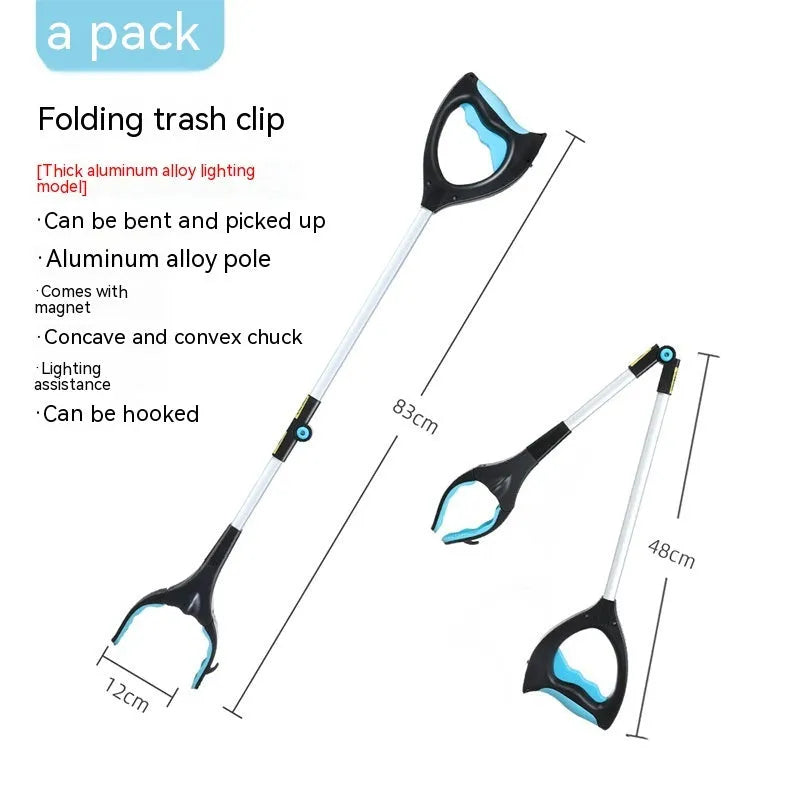 Blue plastic and aluminium alloy trash folder clip pliers for organising materials.