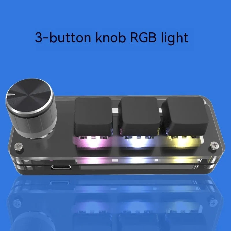 Black or white RGB backlit macro keyboard with USB cable for computer shortcut operations