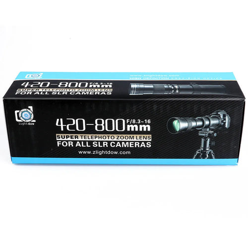 420-800mm manual zoom adapter lens with extended barrel and T-port connector