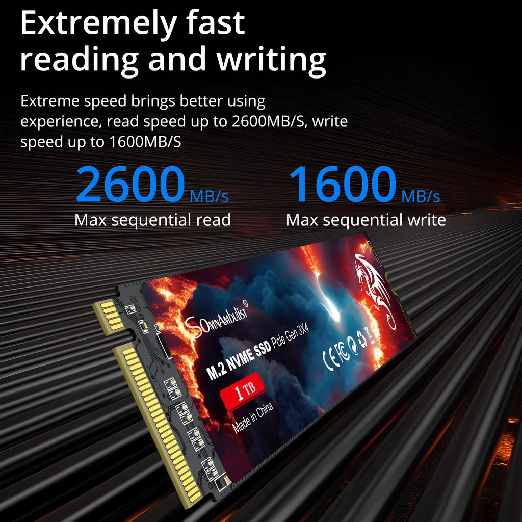 M.2 SATA III 2.5-inch solid state drive for desktop computers showing 80mm by 22mm dimensions.
