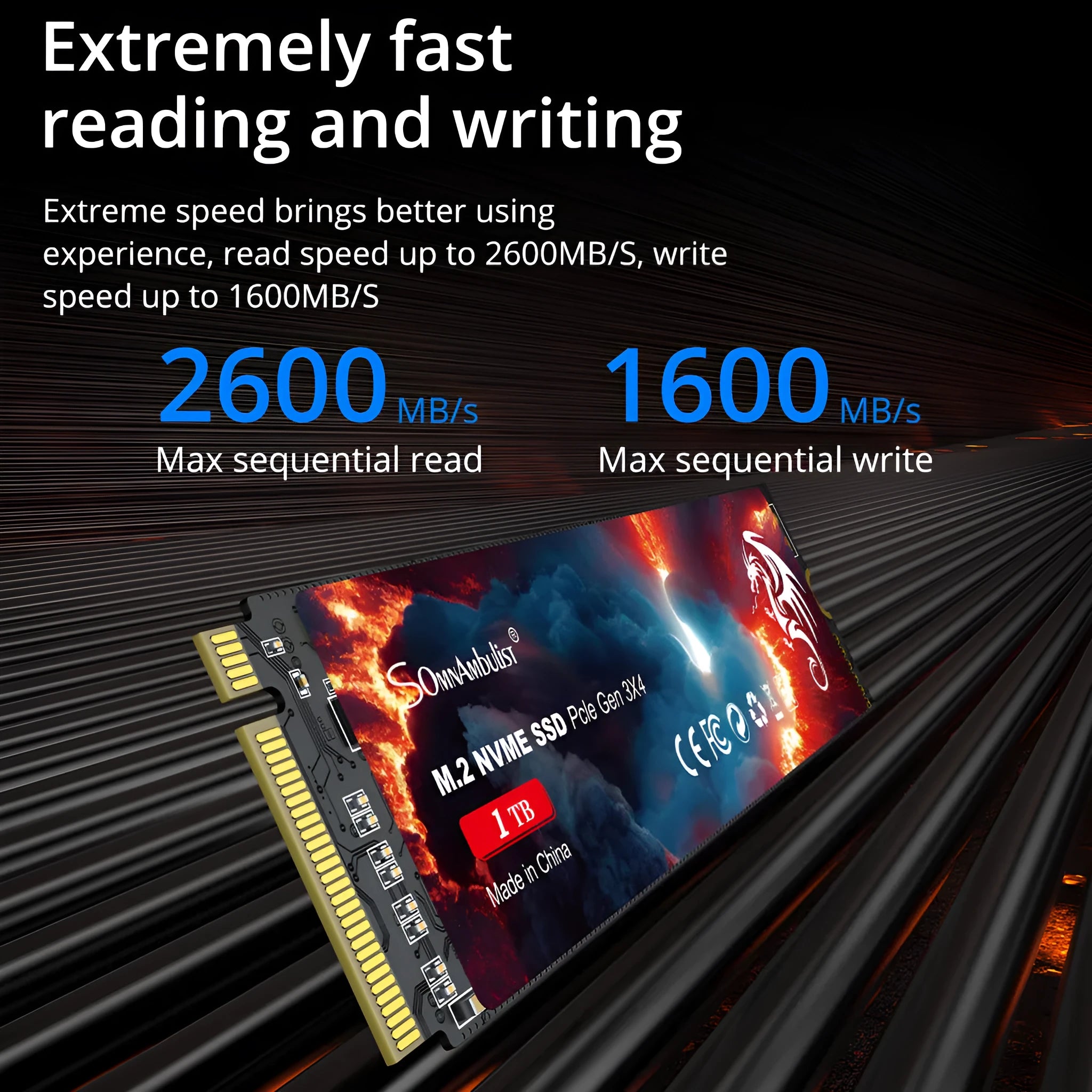 M.2 SATA III 2.5-inch solid state drive for desktop computers showing 80mm by 22mm dimensions.