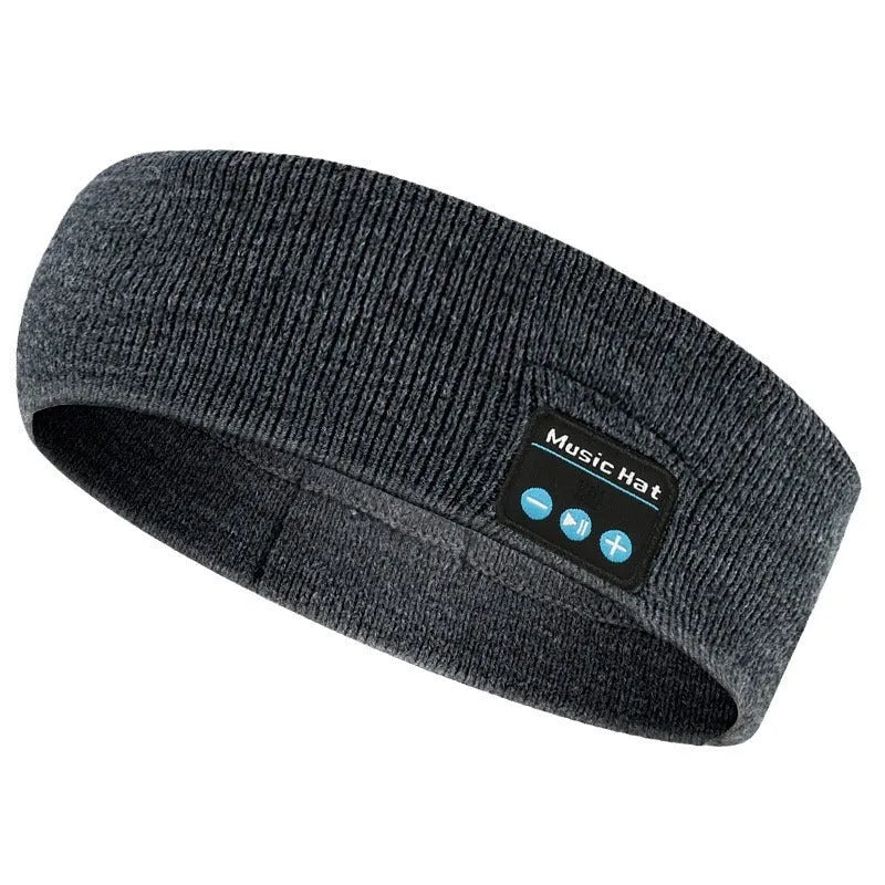 Bluetooth 5.4 sports scarf eye mask headband with integrated headphones in black, grey, or white colour options