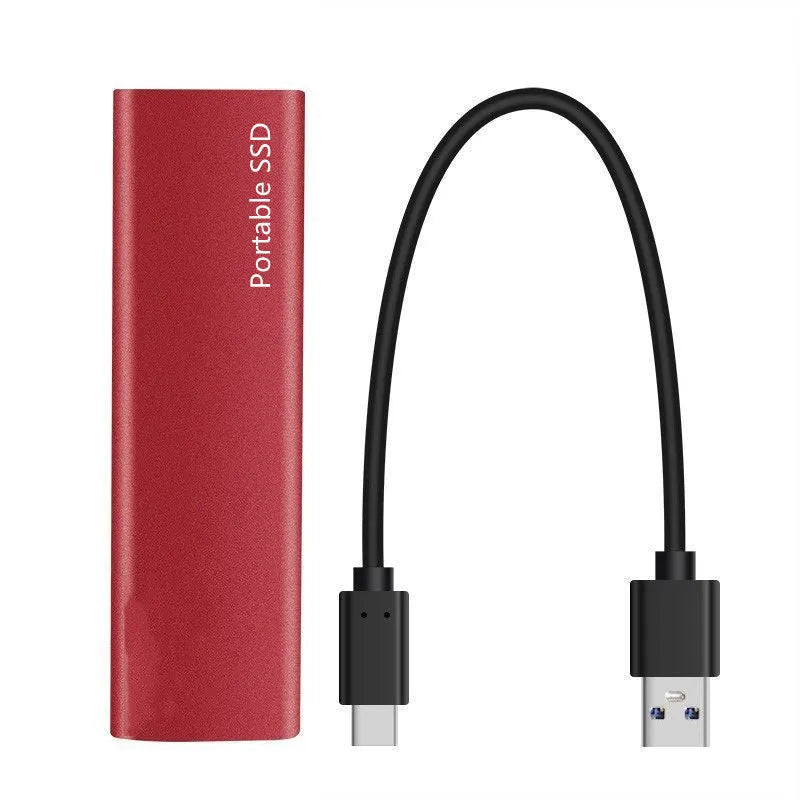 Mobile SSD expansion hard drive with metal casing in ultra-thin design showing capacity options