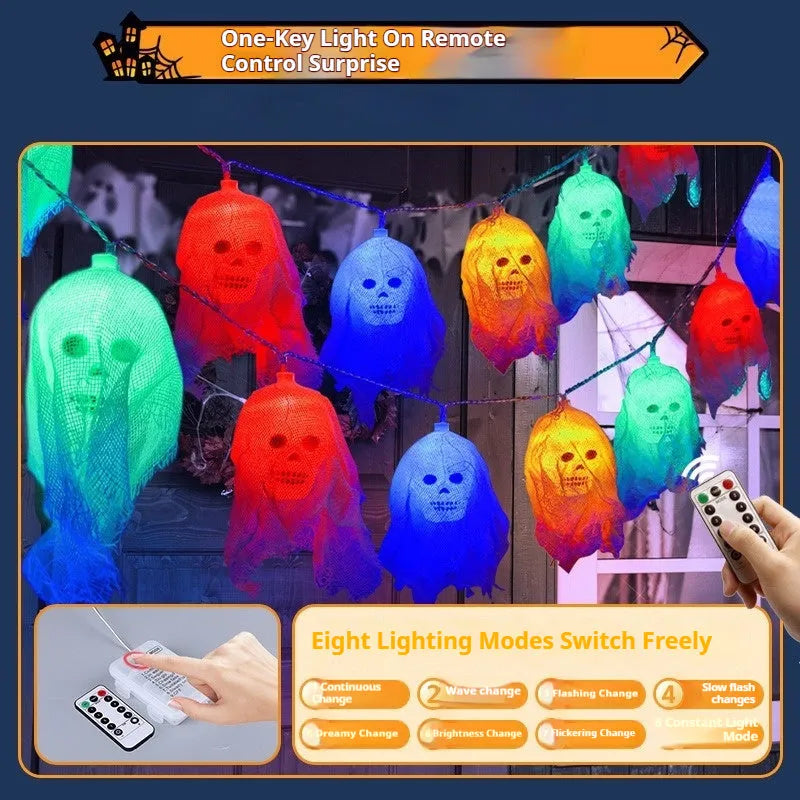Halloween coloured LED lights with plastic shell for indoor wall decoration with battery box