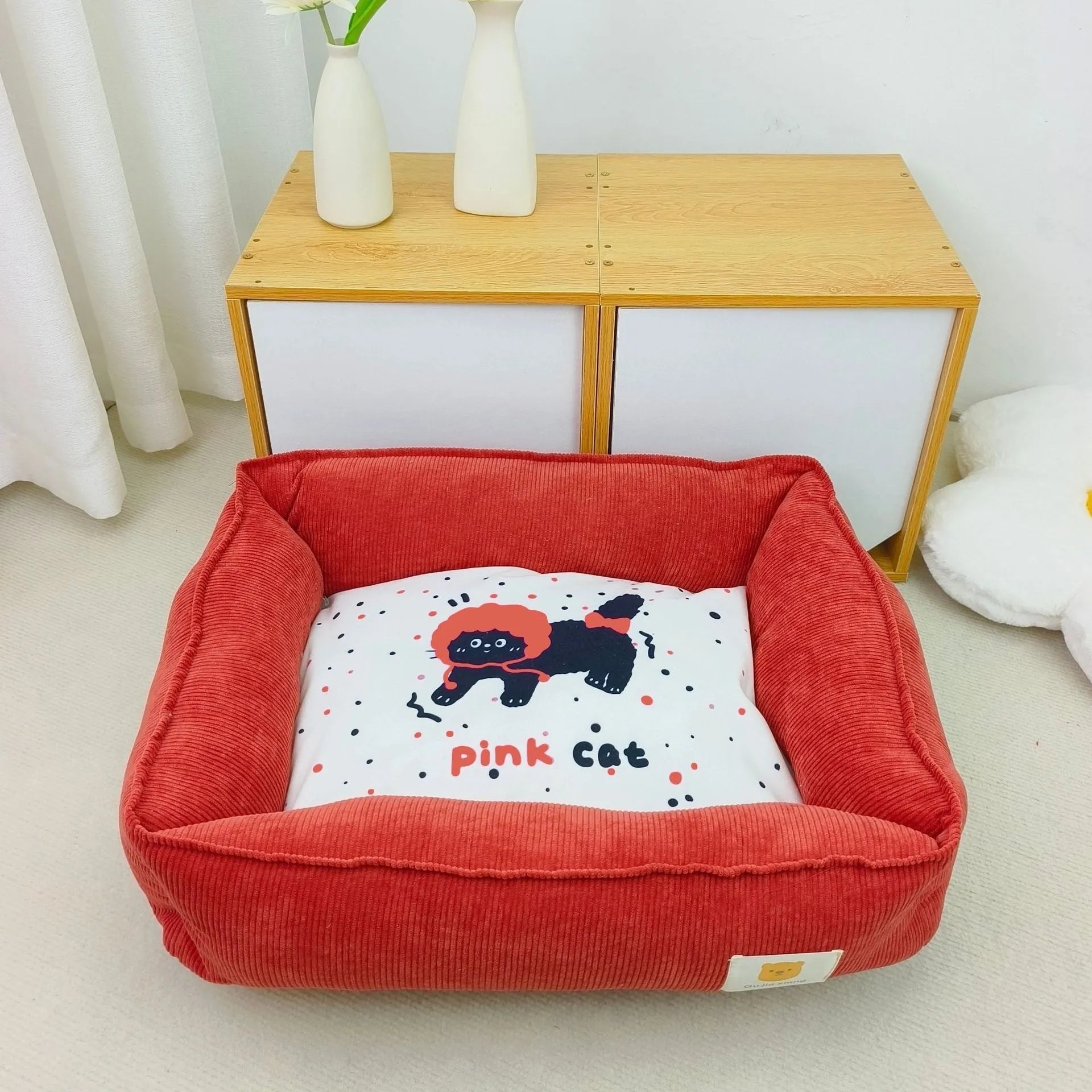 Dog winter cotton pet nest in fine velvet fabric with PP cotton filling showing colour options
