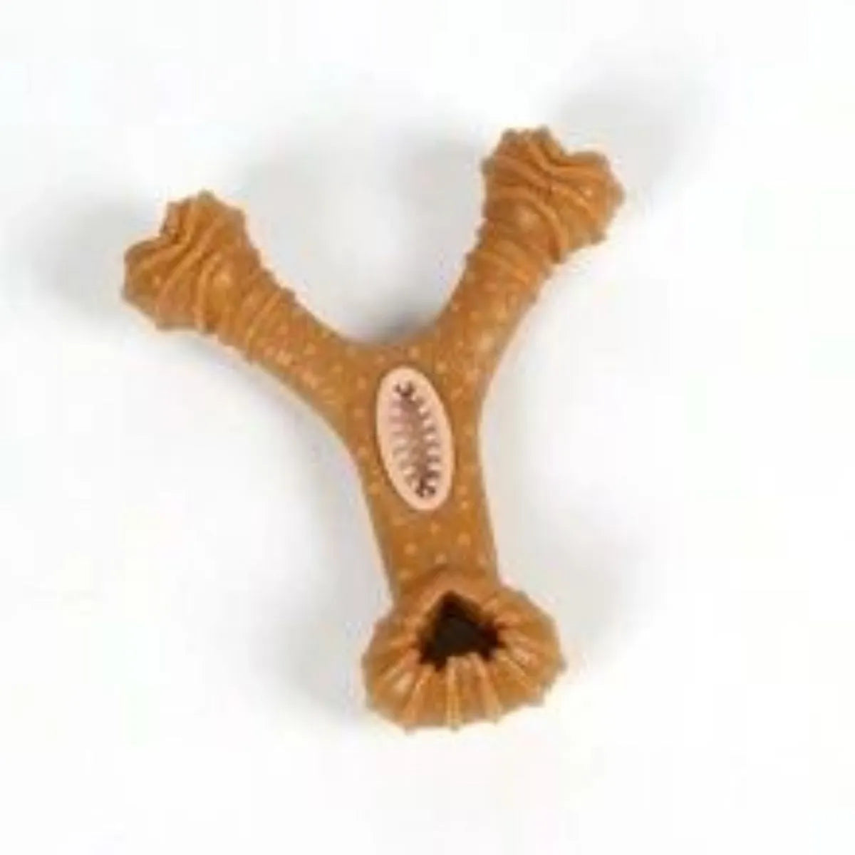 Rubber dog chew toy in 8-shape and Y-shape designs for dental cleaning and interactive play