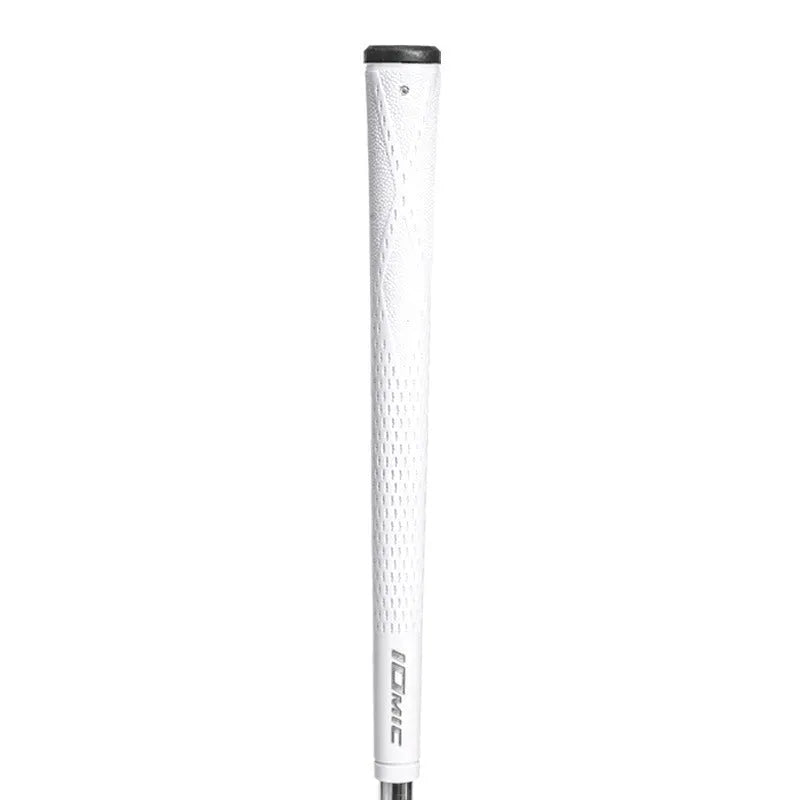 TPE rubber golf club grip in assorted colours including pink, red, blue, white, and black with coloured head accents.