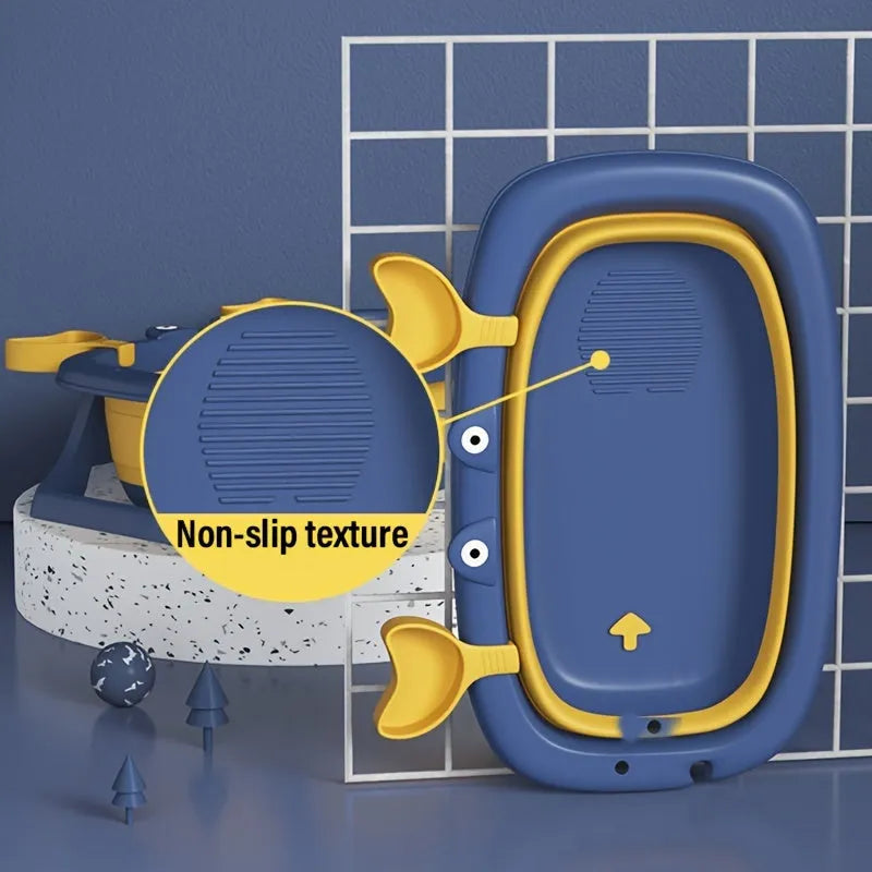 Blue foldable portable pet bathing tub for small dogs and cats