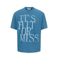 Men's American-style letter printed round neck t-shirt in cotton blend fabric
