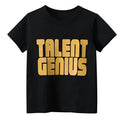 Black men's t-shirt with geometric pattern print and short sleeves