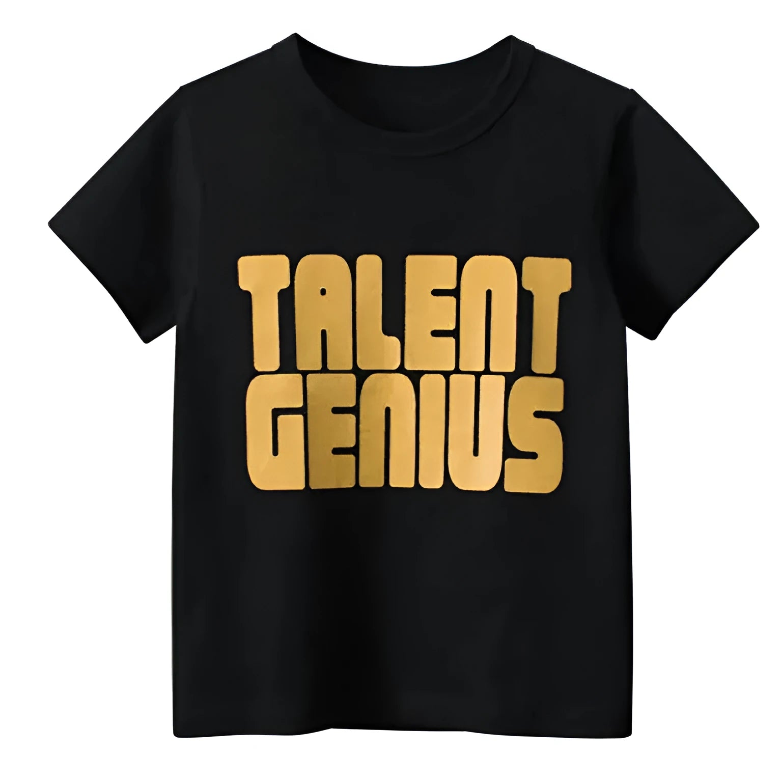 Black men's t-shirt with geometric pattern print and short sleeves