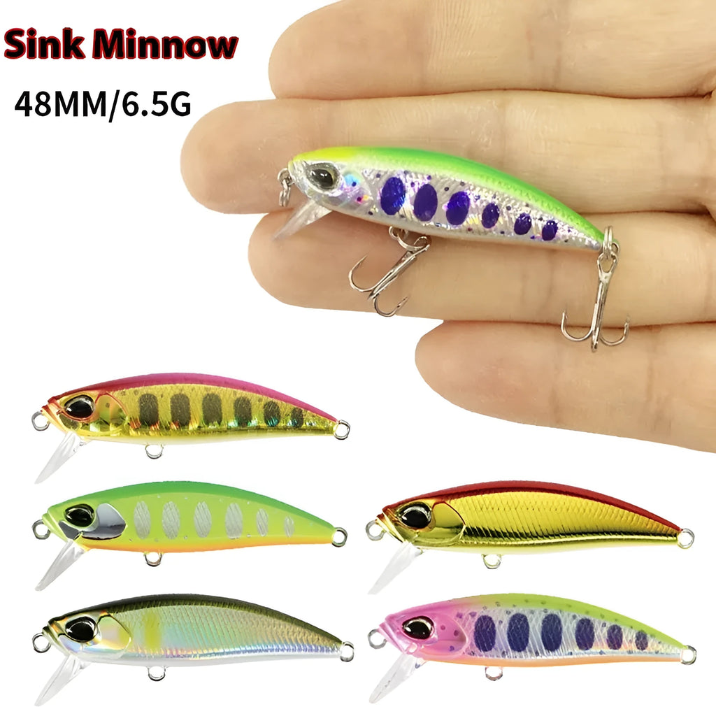 Tossing Japanese 48mm soft plastic mino fishing lure for mandarin fish and snakehead.