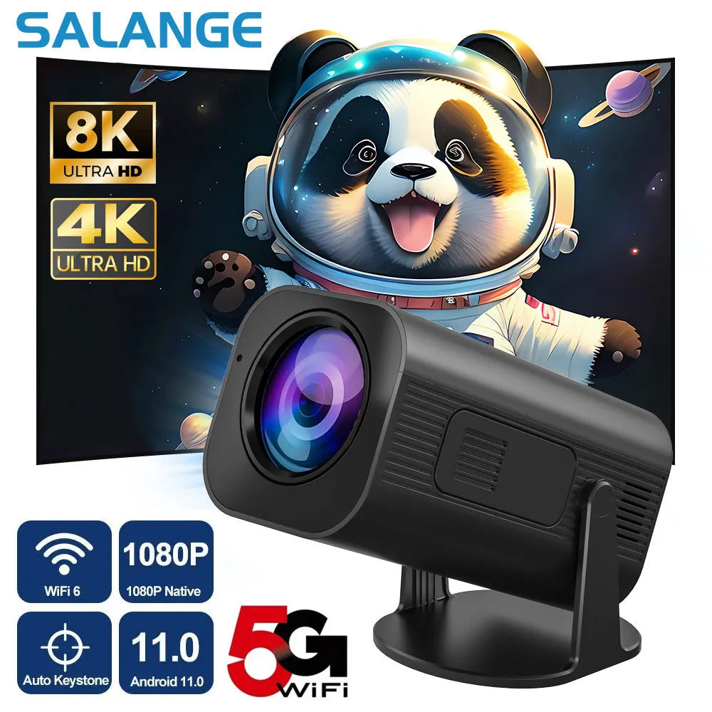 Black P330 portable mini projector with remote control on a table, for mobile phone streaming.