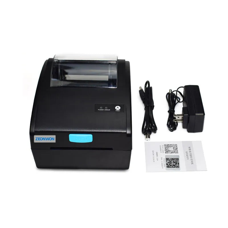 White Bluetooth thermal label printer with compact dimensions for shipping documentation