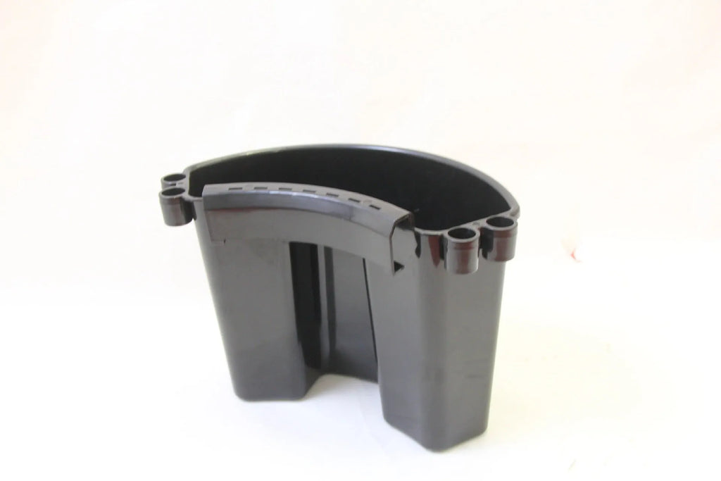 Dual-compartment car wash bucket in red with wash mitt compartments