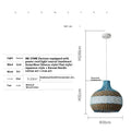 Natural woven rattan pendant ceiling light with a spherical shade in pastoral Southeast Asian style.