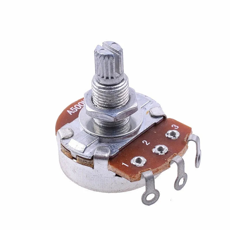 Metal replacement knob for electric guitar volume and tone potentiometer controls.