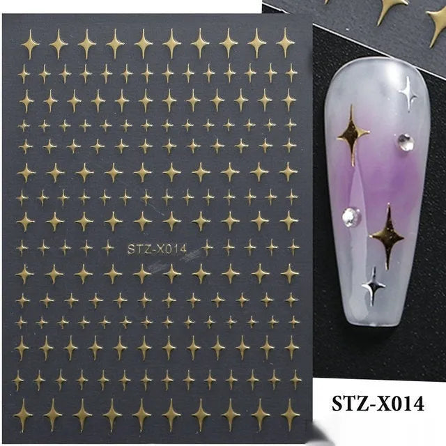 Black and silver stripe nail art stickers for French manicure designs in plastic material