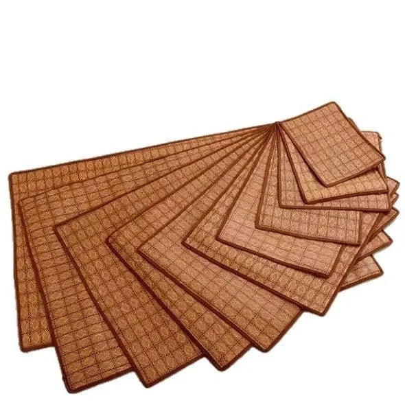 Brown rattan fibre summer cooling mat for dogs available in six different sizes