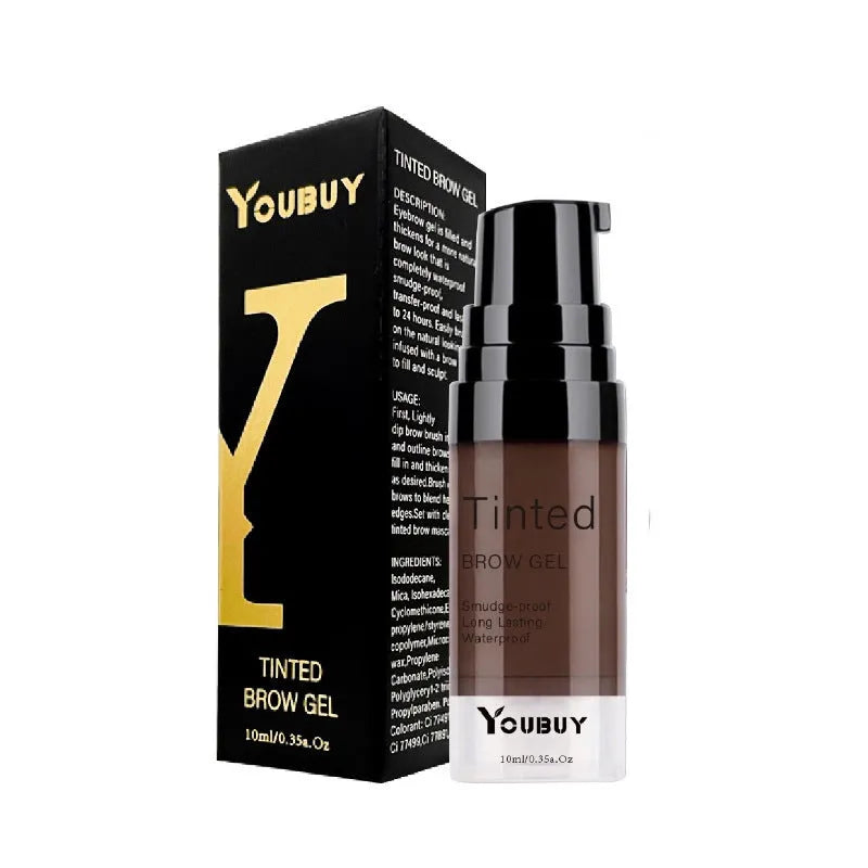 Waterproof brow cream eyebrow tint in dark grey and golden yellow shades for natural-looking definition