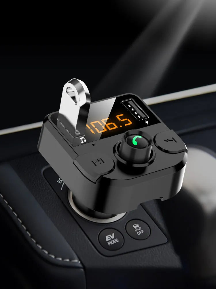 BT36B black car MP3 Bluetooth player with 1.1 inch display for 12-24V vehicle cigarette lighter power