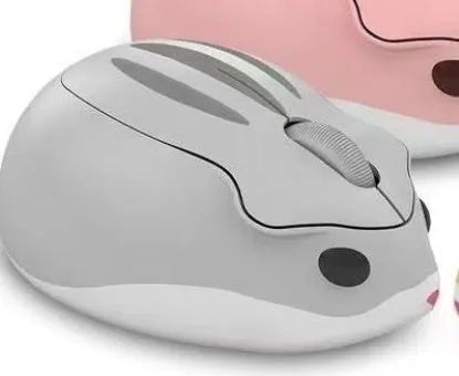 Hamster wireless mute mouse in yellow, pink, or grey with Bluetooth connectivity and compact design