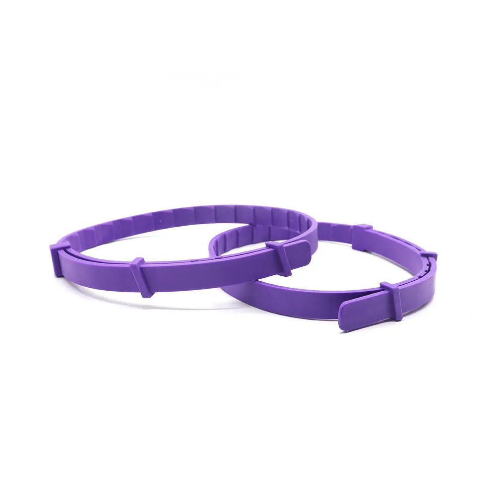 Four dog anxiety relief collars in different colours with Chinese monochrome pattern